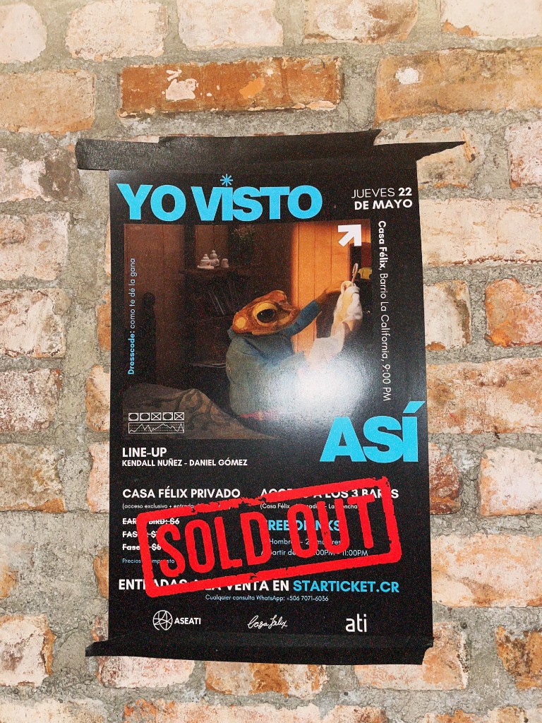 Afiche sold out de una Fiesta ATI organizada por ASEATI