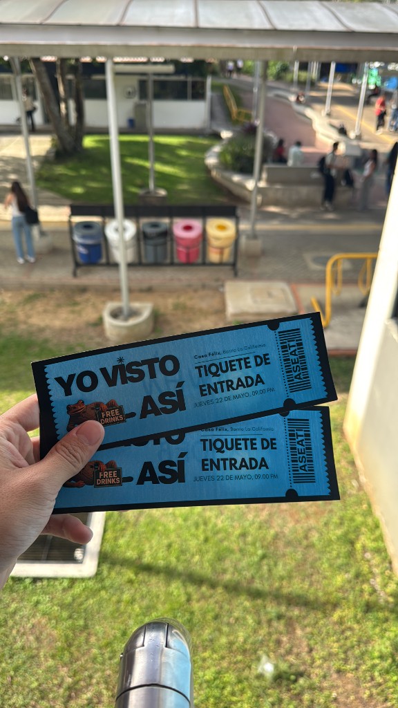 Tiquetes de entrada de una Fiesta ATI